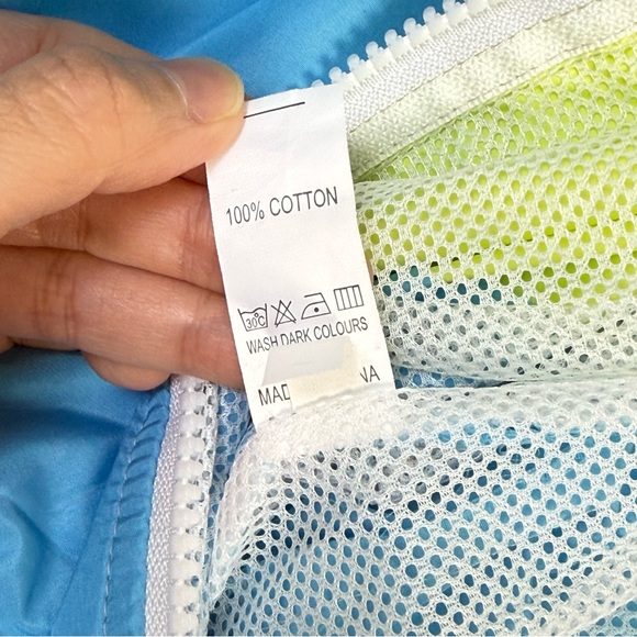 4/$25Colorblock Windbreaker Jacket Medium Blue Green Full Zip Lightweight Casual - Picture 7 of 10